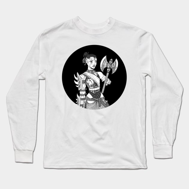 Inktober: Injured Woman Warrior Long Sleeve T-Shirt by Shellz-art